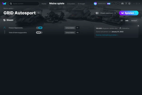 GRID Autosport Cheats Screenshot