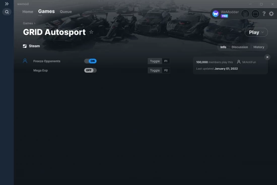 GRID Autosport cheats screenshot