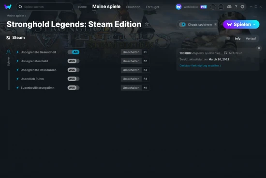 Stronghold Legends: Steam Edition Cheats Screenshot