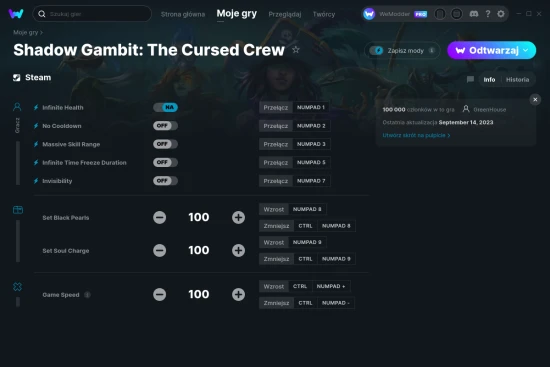 cheaty Shadow Gambit: The Cursed Crew zrzut ekranu