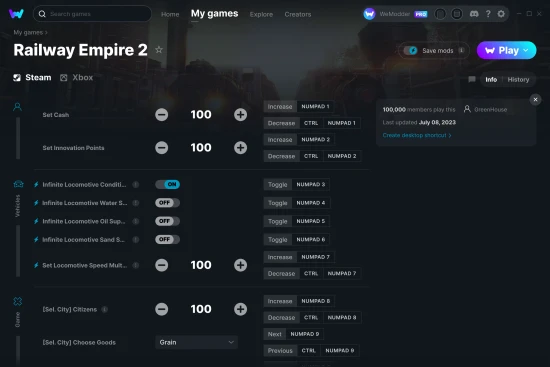 Railway Empire 2 cheats screenshot