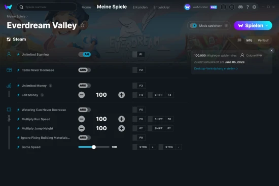 Everdream Valley Cheats Screenshot