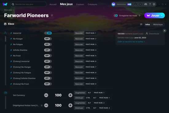 Capture d'écran de triches de Farworld Pioneers
