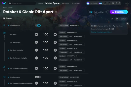 Ratchet & Clank: Rift Apart Cheats Screenshot