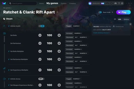Ratchet & Clank: Rift Apart cheats screenshot