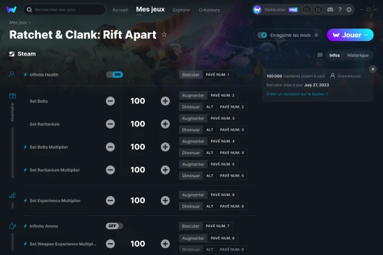 Capture d'écran de triches de Ratchet & Clank: Rift Apart