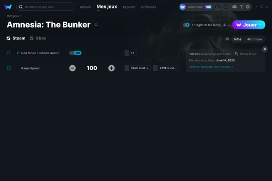 Capture d'écran de triches de Amnesia: The Bunker