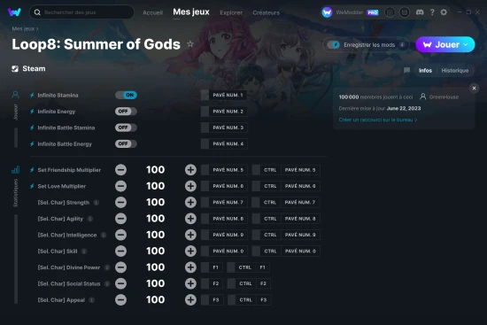 Capture d'écran de triches de Loop8: Summer of Gods