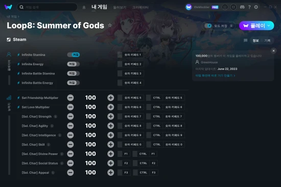 Loop8: Summer of Gods 치트 스크린샷