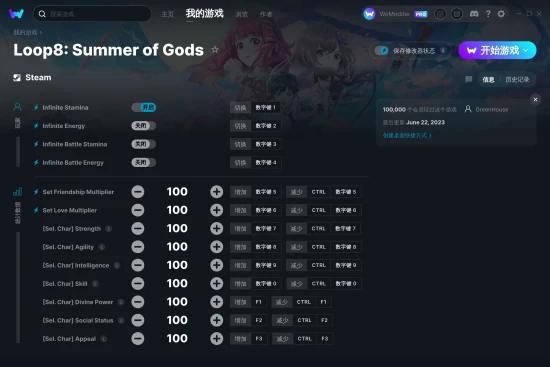 Loop8: Summer of Gods 修改器截图
