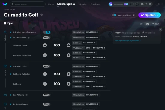Cursed to Golf Cheats Screenshot