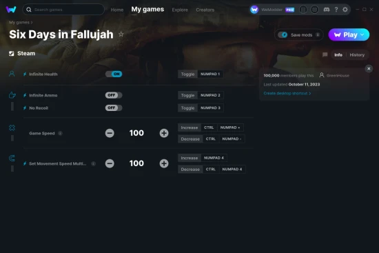 Six Days in Fallujah cheats screenshot