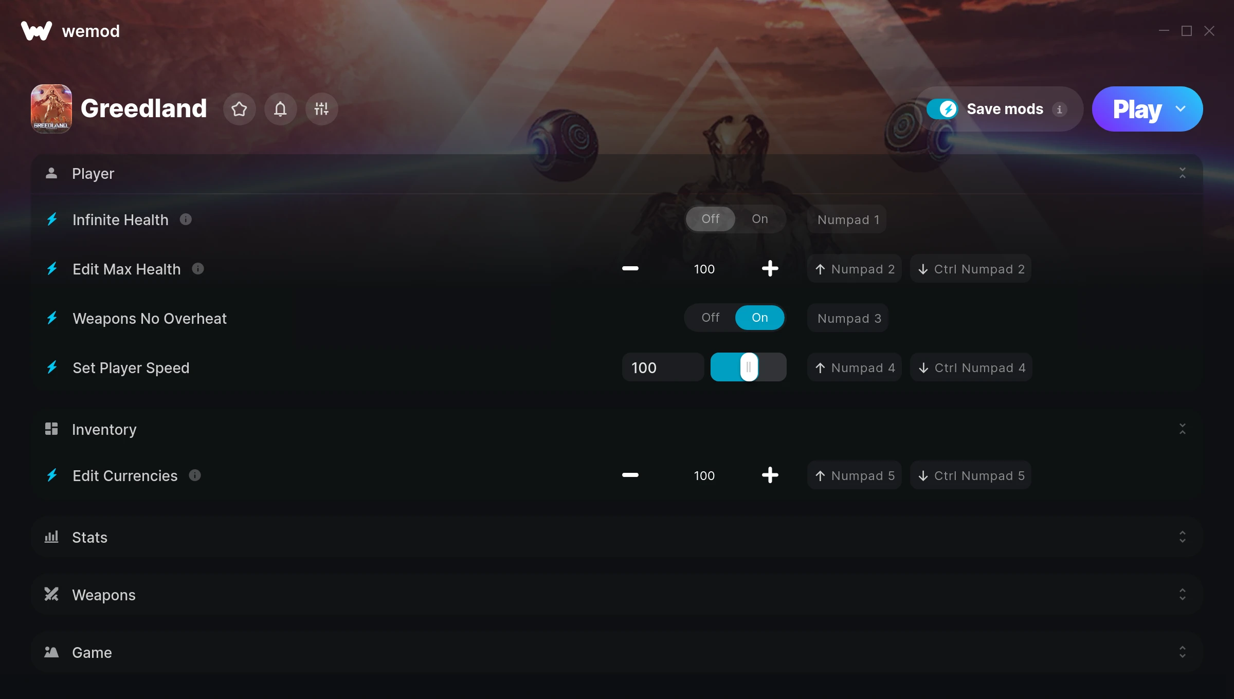 Greedland cheats screenshot