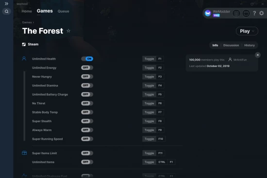 The Forest cheats screenshot