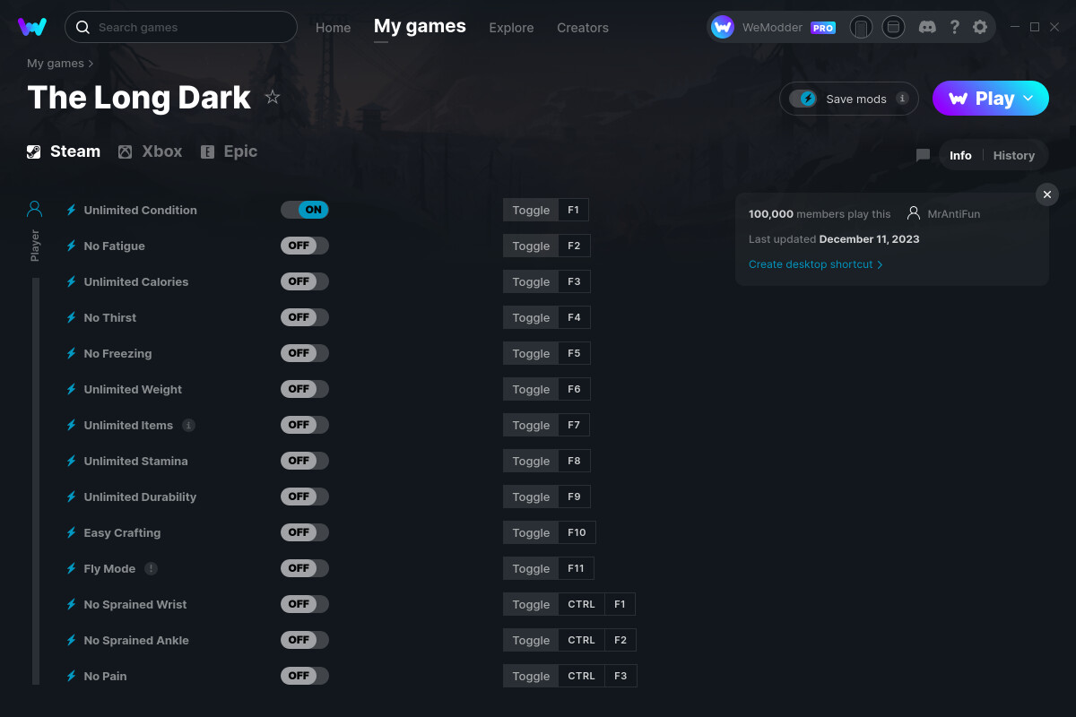 The Long Dark (Wintermute) Cheats and Trainer for Steam - Trainers