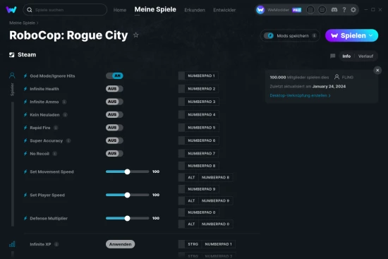 RoboCop: Rogue City Cheats Screenshot