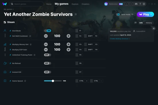 Yet Another Zombie Survivors cheats screenshot