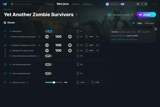 Capture d'écran de triches de Yet Another Zombie Survivors