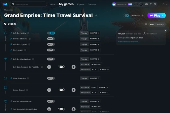 Grand Emprise: Time Travel Survival cheats screenshot