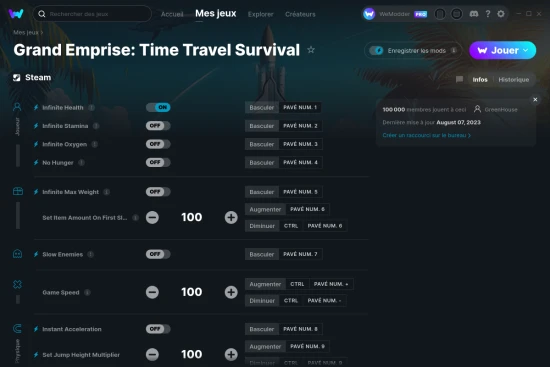 Capture d'écran de triches de Grand Emprise: Time Travel Survival