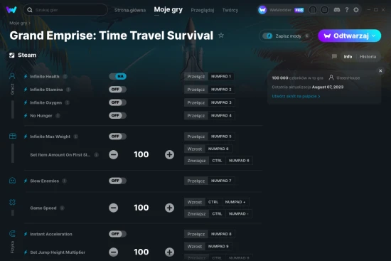 cheaty Grand Emprise: Time Travel Survival zrzut ekranu