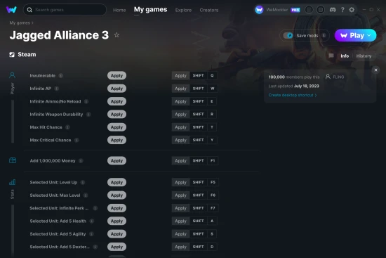 Jagged Alliance 3 cheats screenshot