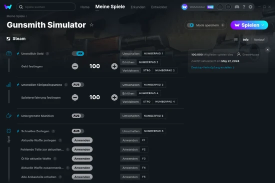 Gunsmith Simulator Cheats Screenshot