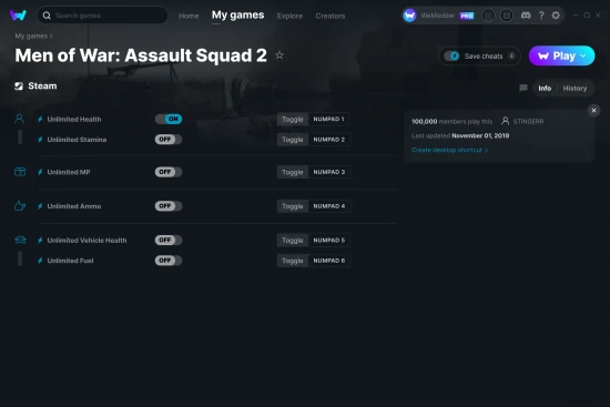 Men of War: Assault Squad 2 cheats screenshot