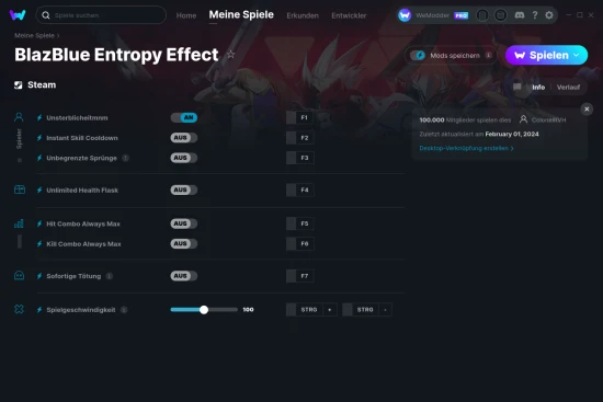 BlazBlue Entropy Effect Cheats Screenshot