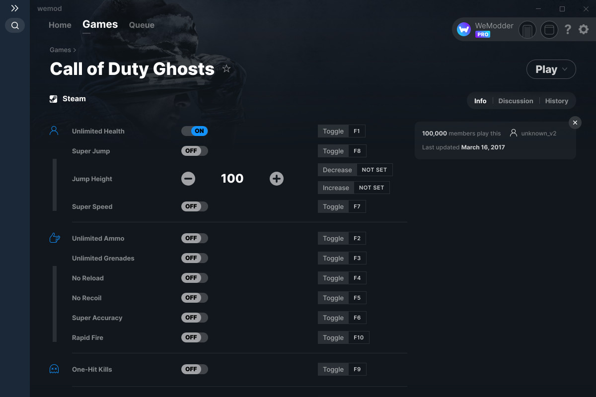 call of duty ghost cheat table