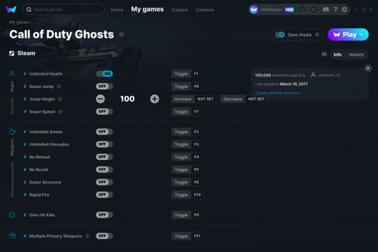 Call of Duty Ghosts cheats screenshot