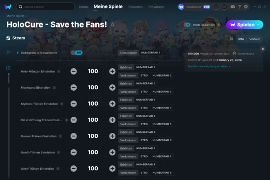 HoloCure - Save the Fans! Cheats Screenshot