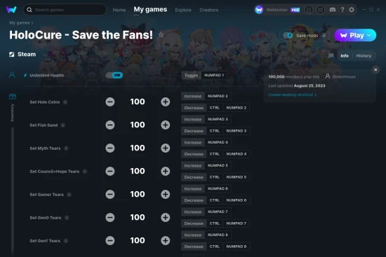HoloCure - Save the Fans! cheats screenshot