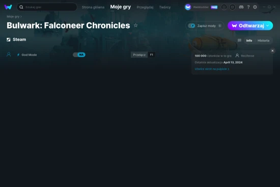 cheaty Bulwark: Falconeer Chronicles zrzut ekranu