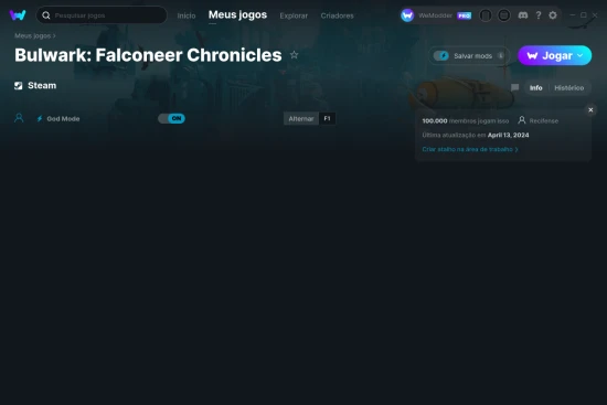 Captura de tela de cheats do Bulwark: Falconeer Chronicles