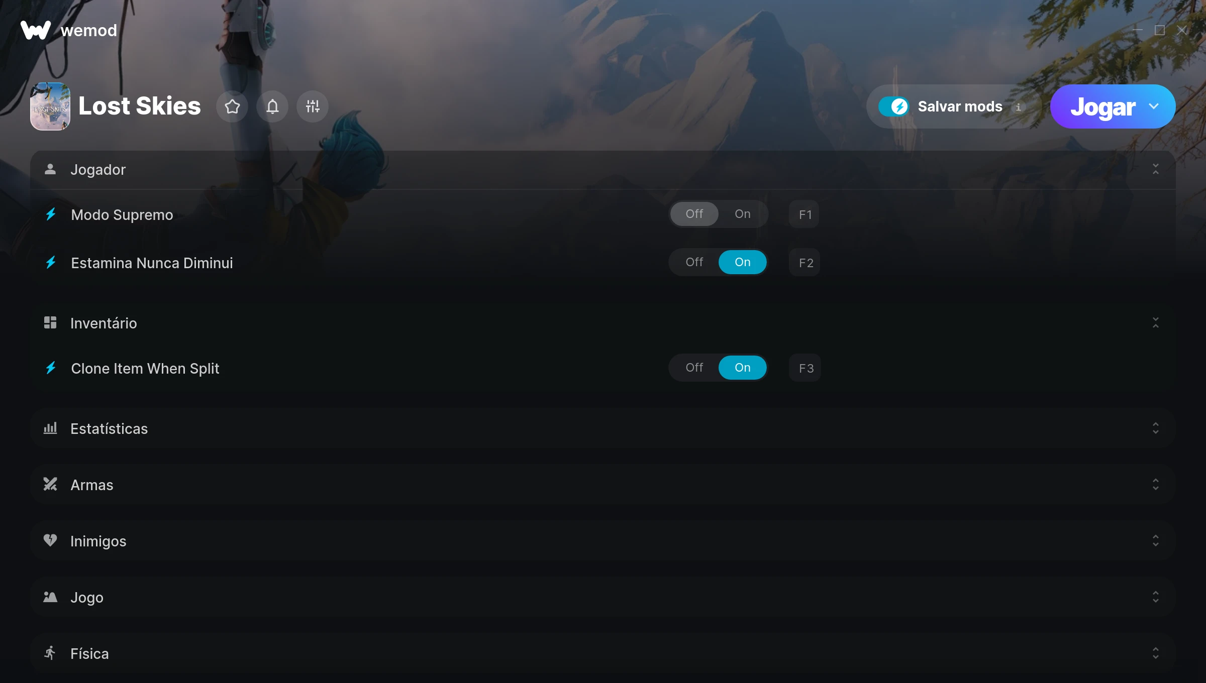 Captura de tela de trapaças de Lost Skies