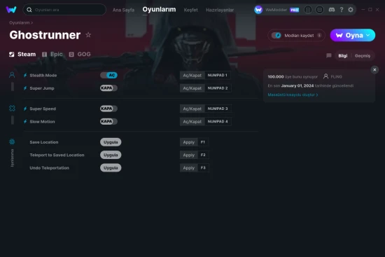 Ghostrunner hilelerin ekran görüntüsü
