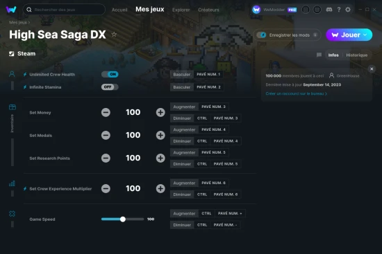Capture d'écran de triches de High Sea Saga DX