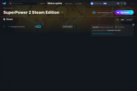 SuperPower 2 Steam Edition Cheats Screenshot