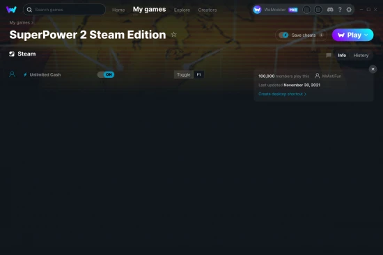 SuperPower 2 Steam Edition cheats screenshot