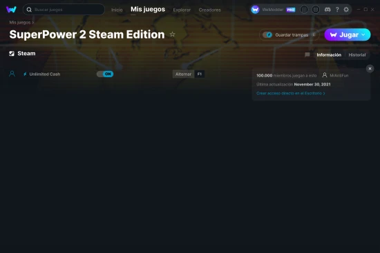 captura de pantalla de las trampas de SuperPower 2 Steam Edition
