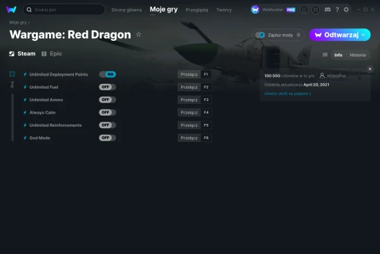 cheaty Wargame: Red Dragon zrzut ekranu