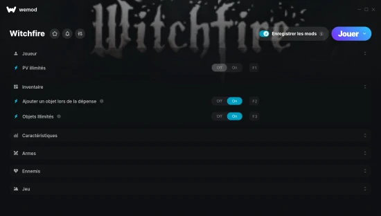 Capture d'écran de triches de Witchfire