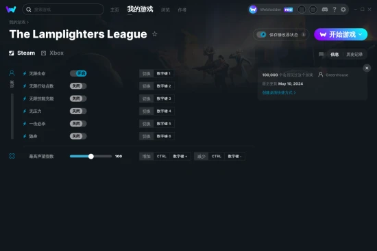 The Lamplighters League 修改器截图