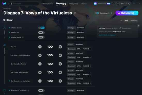 cheaty Disgaea 7: Vows of the Virtueless zrzut ekranu