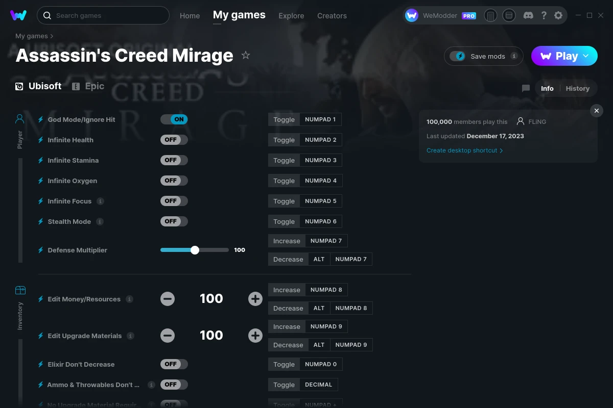 Assassin's Creed Origins Free gold & Materials with Cheat Engine