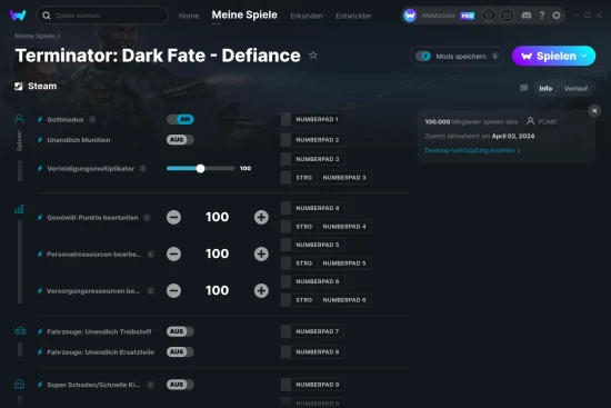 Terminator: Dark Fate - Defiance Cheats Screenshot
