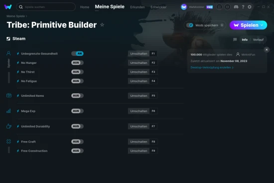 Tribe: Primitive Builder Cheats Screenshot