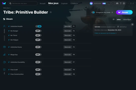 Capture d'écran de triches de Tribe: Primitive Builder