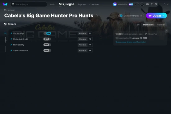 captura de pantalla de las trampas de Cabela's Big Game Hunter Pro Hunts